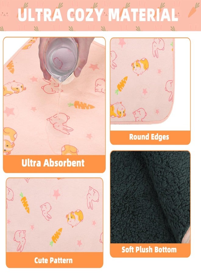 Homimp 2 Pack Guinea Pig Cage Liners,Washable Small Animal Bedding,Waterproof Reusable & Anti Slip Guinea Pig Pee Pad Fast and Super Absorbent Mat for Small Animal Rabbit Bunny Hamster,Pink 24"x47" - Image 3